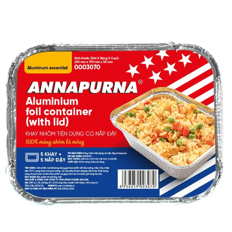 Khay nhôm tiện dụng có nắp đậy Annapurna